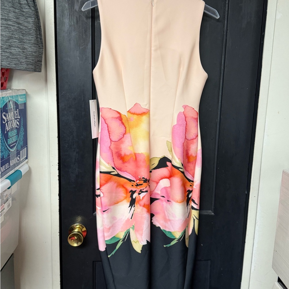 Floral Sleeveless Dress - Pink and Black